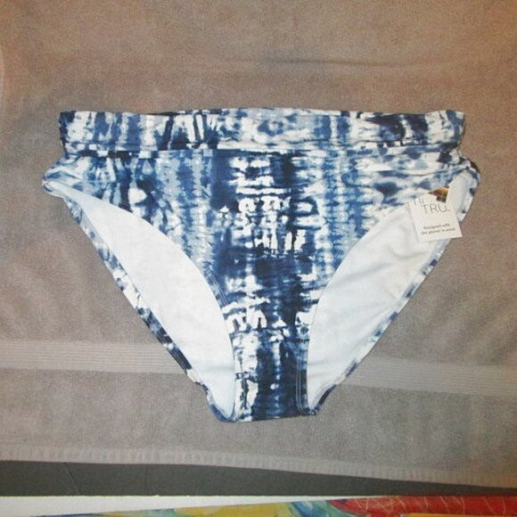 NWT Time and Tru TIE DYE Swim Size 2X BOTTOM Foldover HIGH WAIST Stretch 20W 22W - Picture 1 of 7